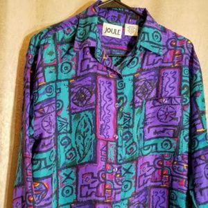 Vintage Joule Energy 100% Silk Blouse 90's sz M